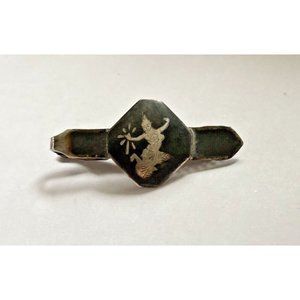 VTG Sterling Silver Niello Siam Goddess Dancer Alligator Clip
